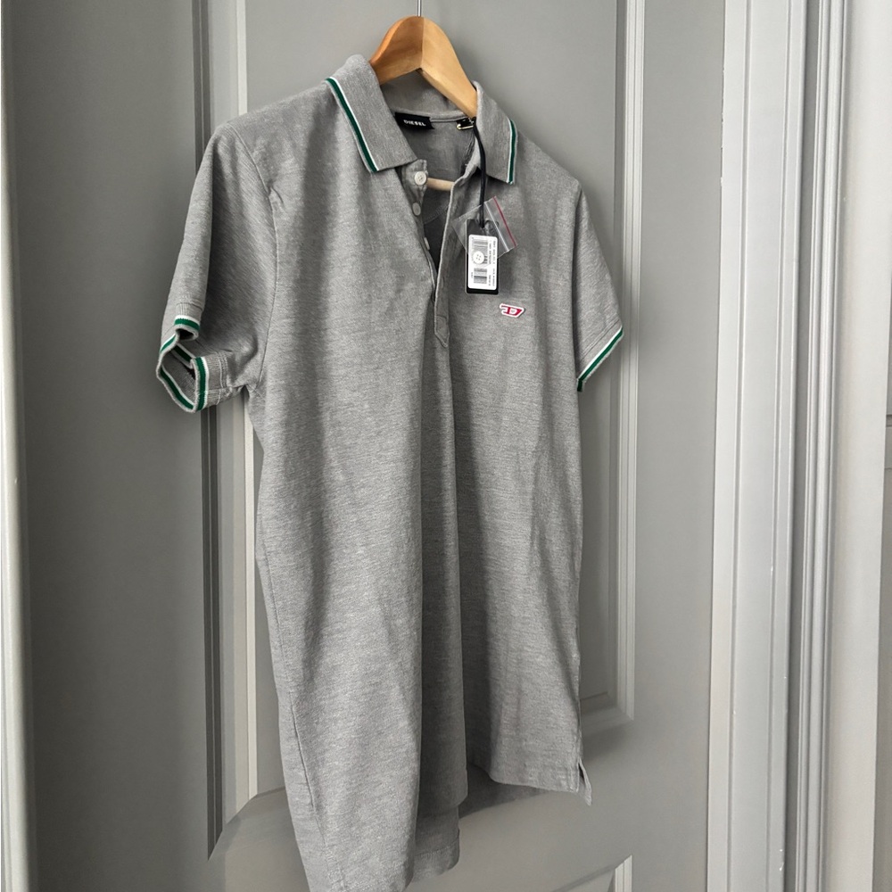 NWT Diesel T-Randy Cotton Piquet Gray Polo Shirt - Picture 4 of 7